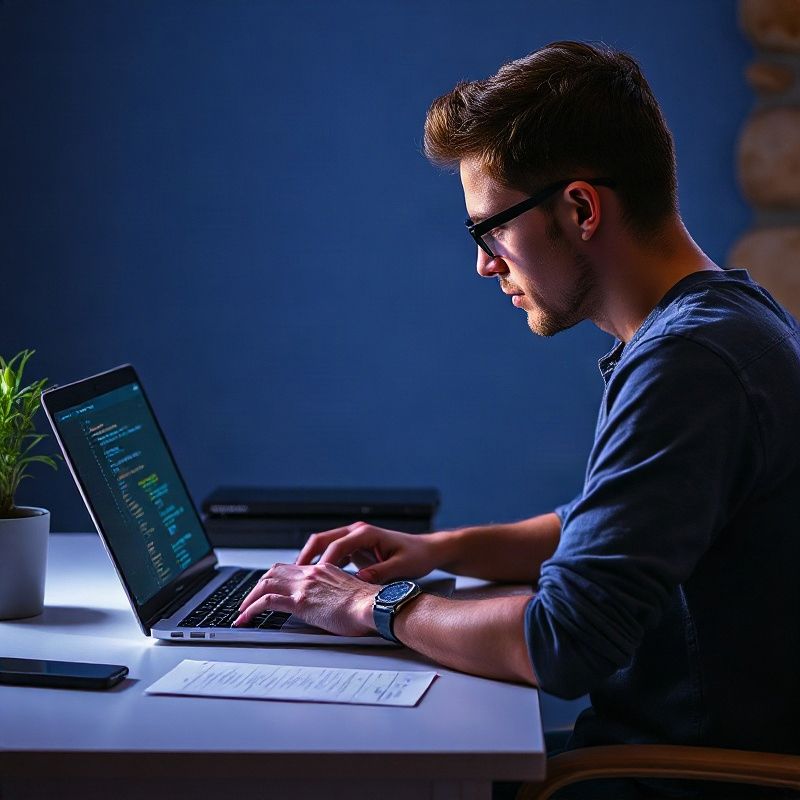 Polaznik piše Python kod u Jupyter Notebooku